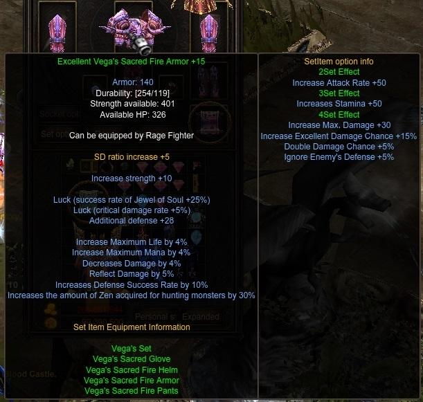 Excellent Vega Sacred Fire Armor